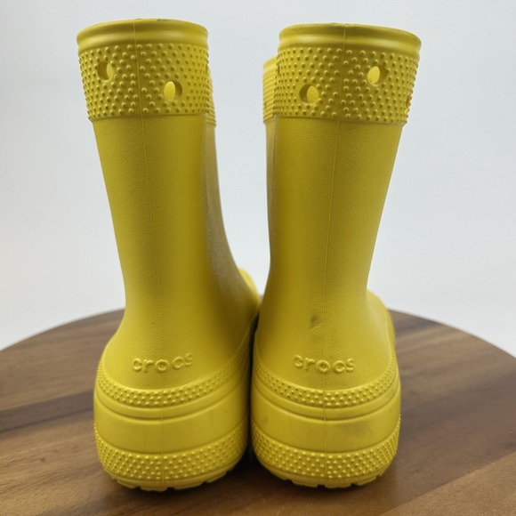 Womens Crocs Classic Rain Ankle Boots Yellow Rubber Waterproof Size 9 M GUC - Picture 8 of 10